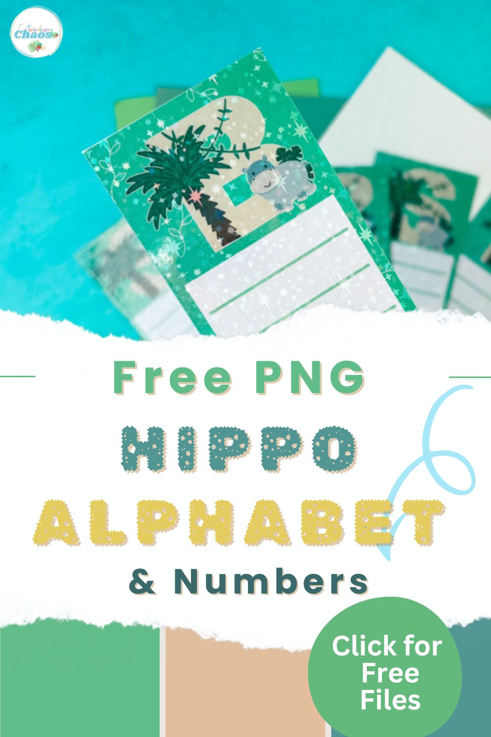 Free printable Hippo Alphabet and Number Set