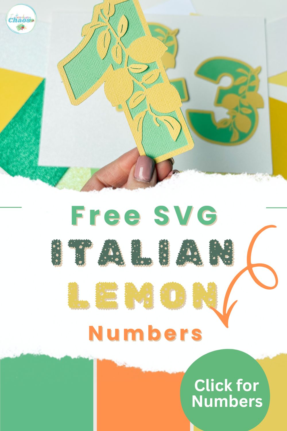 Free SVG PNG Italian Lemon Numbers for Cricut and Silhouette