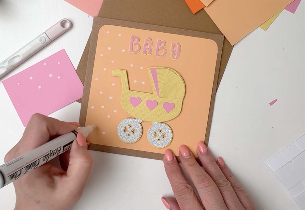 Add white dots to the card