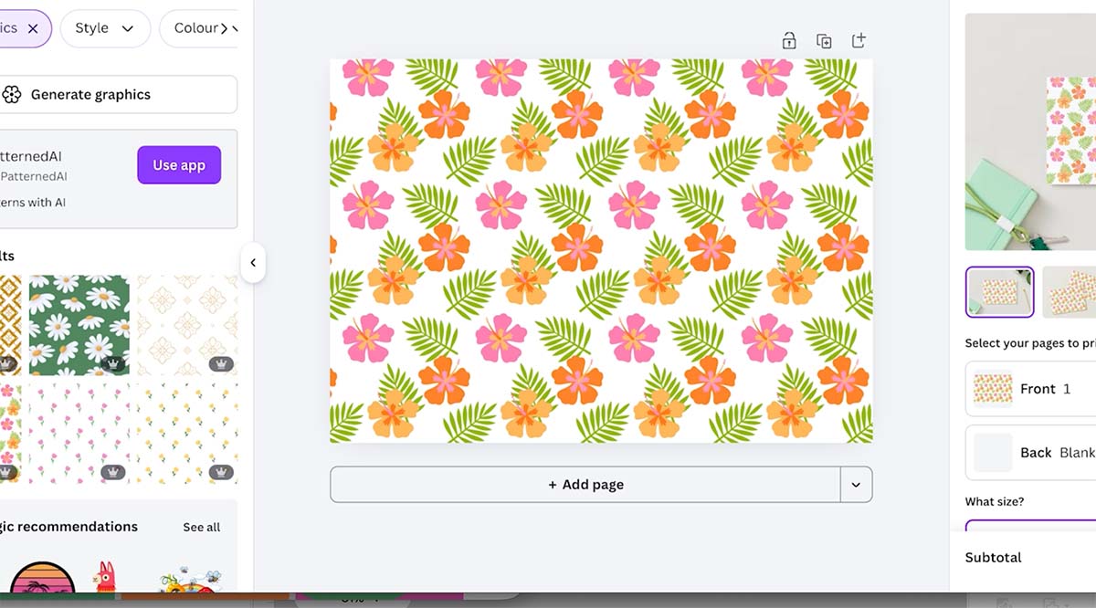 Make your pattern in Canva