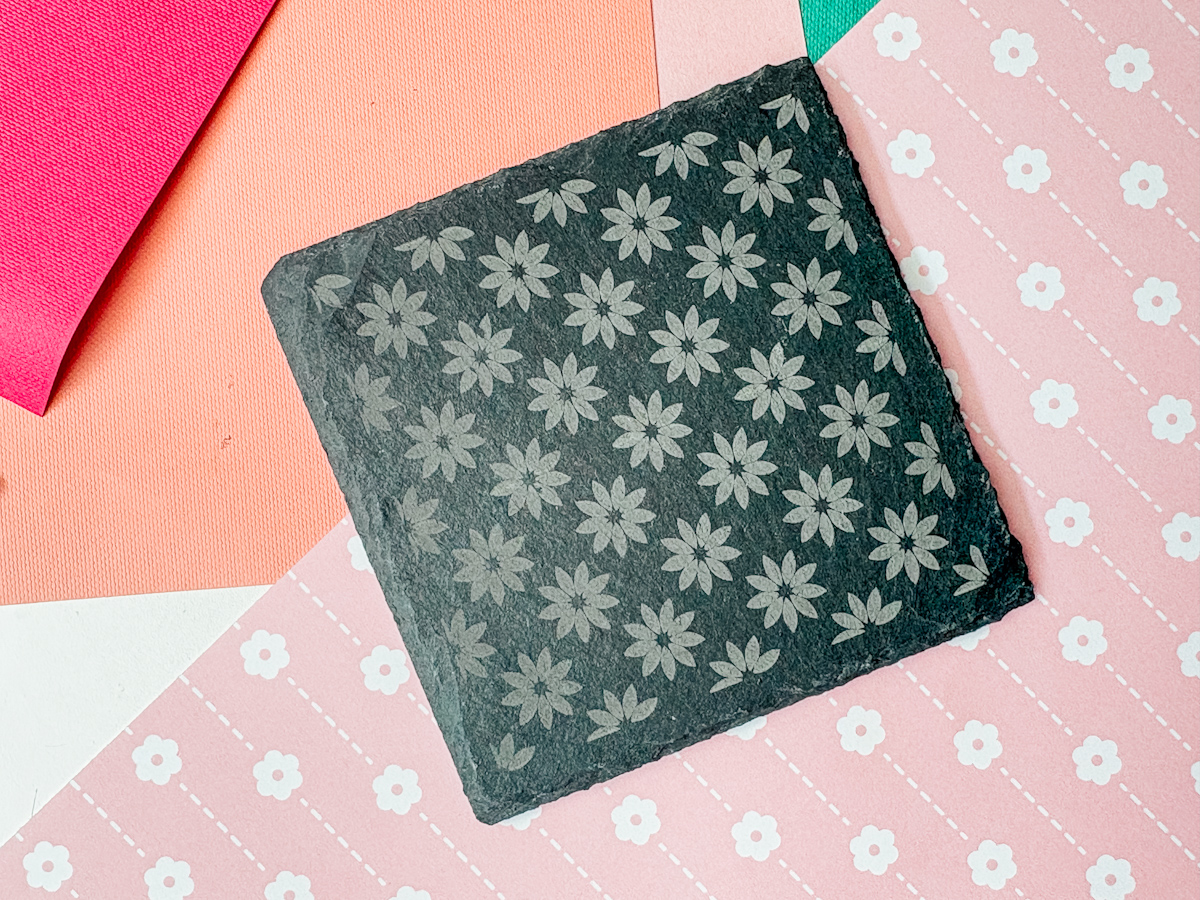 Slate Coaster engraved on the xTool F2
