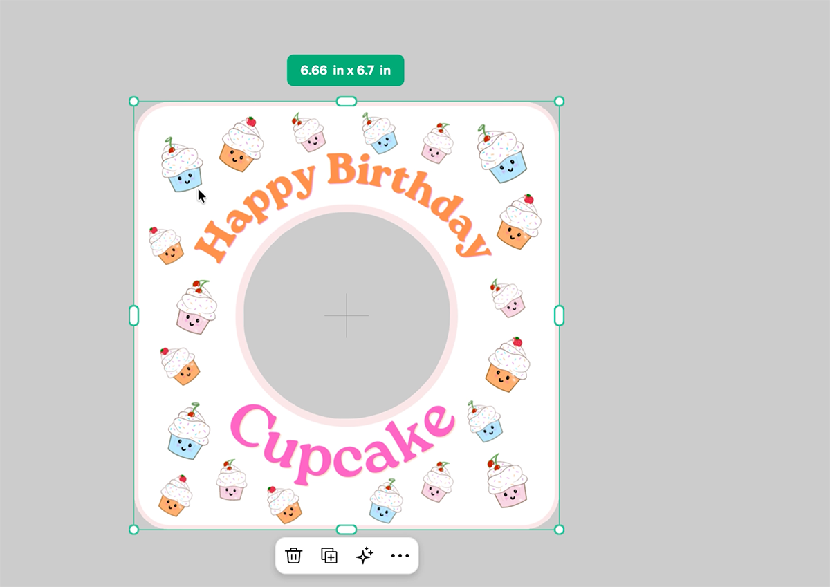 File uploaded to Cricut Design Space and back removed