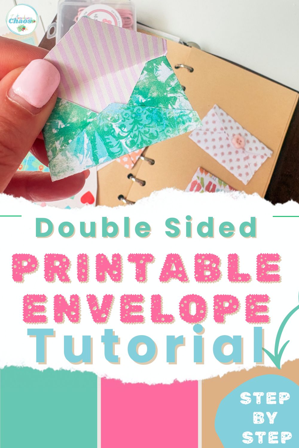 Learn how to make a double-sided print and cut envelope in Cricut Maker step by step. Full Design Space tutorial for mini journal and planner envelopes.