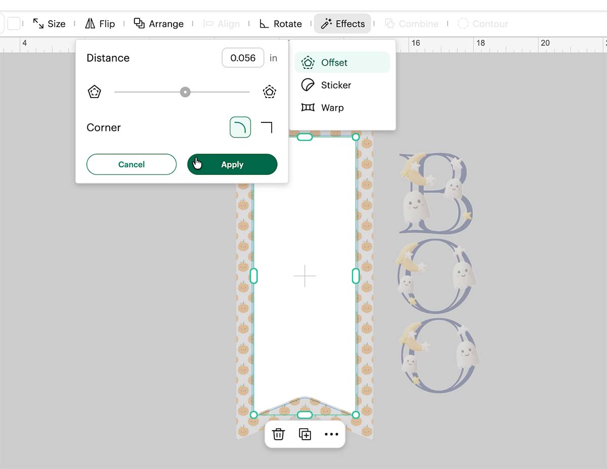 Create the internal offset for the front layer