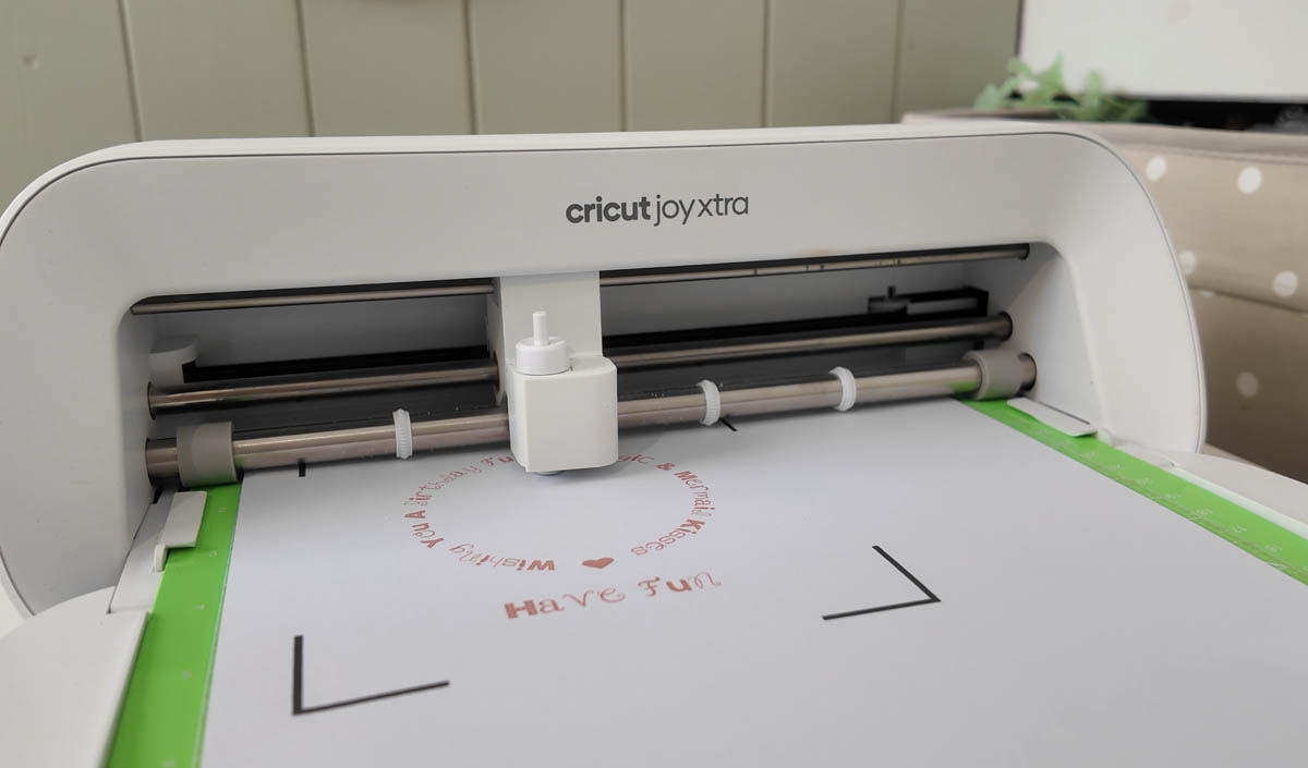 Cut your print and cut card on your Cricut Joy Xtra